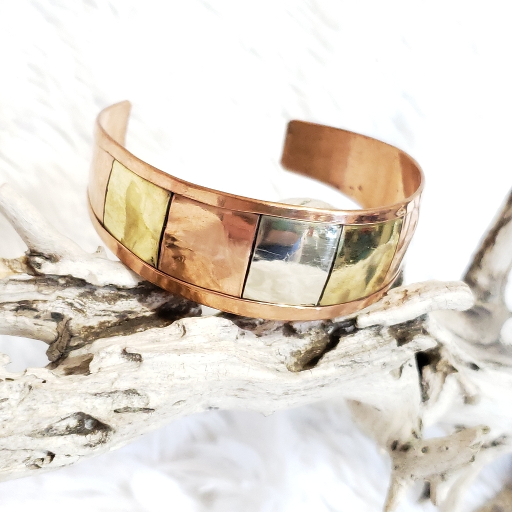 Artisan Copper Square Flexible Cuff Bracelet - image 4